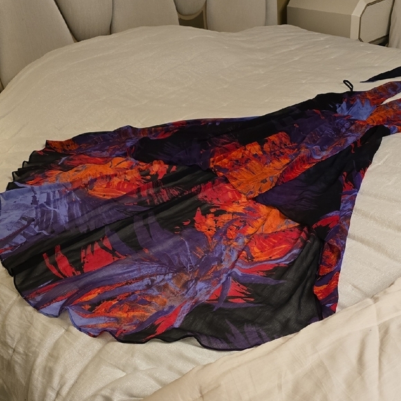 bebe High Low Dress in Purple and Pink - Picture 10 of 15